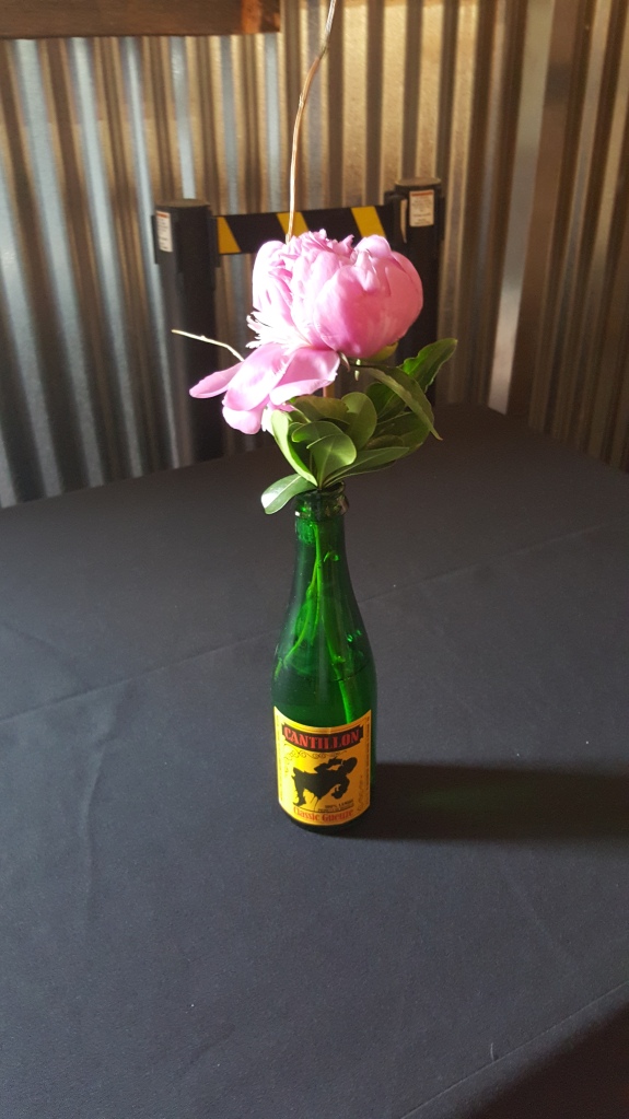 Cantillon Classic Gueuze bottles with fresh flowers were placed ...